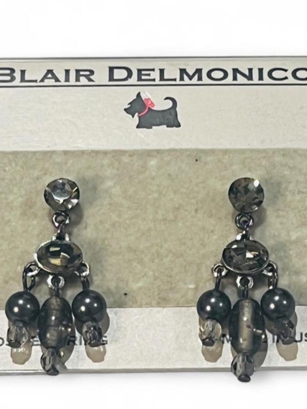 NWT Blair Delmonico Pompeii Collection Swarovski Crystal & Pearl Dangle Earrings